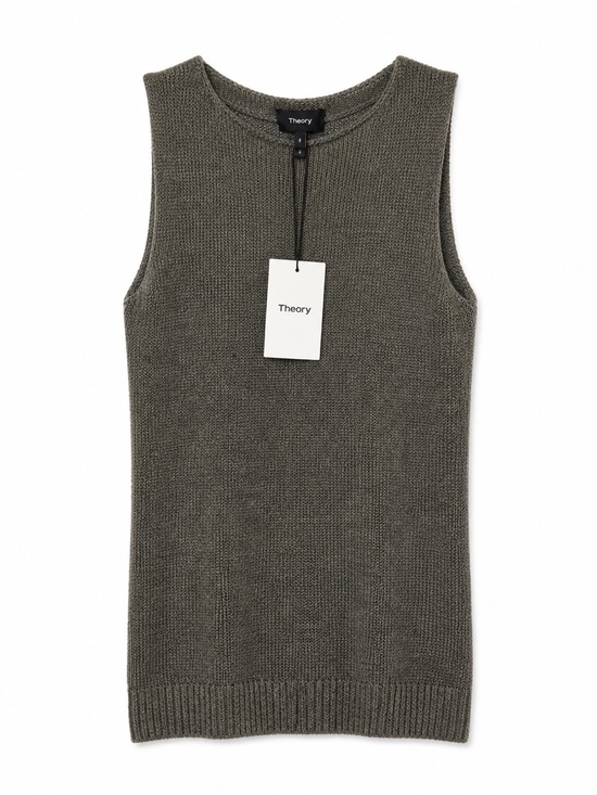 Theory Tops - Theory Olive Green Knit Tank Top